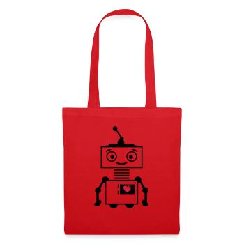 roboter_herz_2 - Stoffbeutel - Rot - Vorne