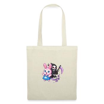 Pastel Goth Bunny Meets Grim Reaper Pixel Art - Tote Bag - red - Front