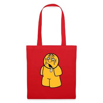 figur mann comic cartoon erschoepft sonne regen tr - Stoffbeutel - Rot - Vorne