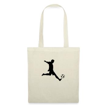 Fußball Spieler / soccer footballer Silhouette - Stoffbeutel - Rot - Vorne