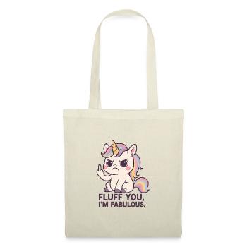 Funny Unicorn Shirt "Fluff you, I'm fabulous" - Tote Bag - red - Front