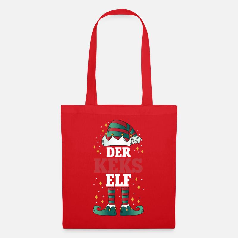Weihnachten Der Keks Elf - Stoffbeutel - Rot