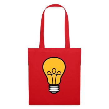ampoule lumière électricité idée pensée intelligente loes - Sac en tissu - rouge - Devant