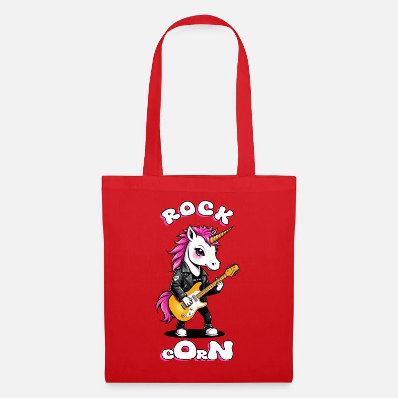 Punkrocker Einhorn - Stoffbeutel - Rot