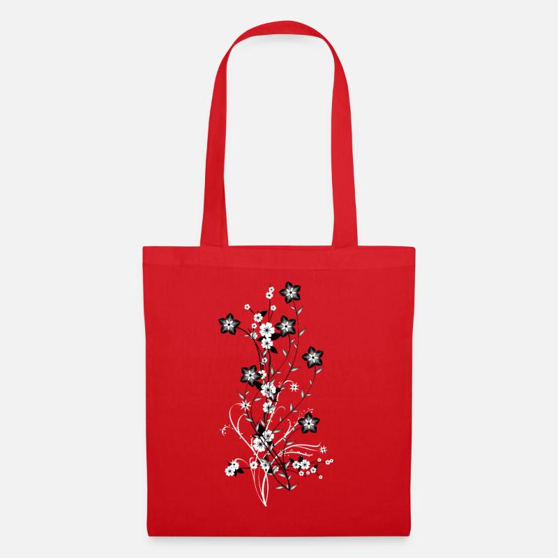 Fleurs éclatantes de contraste absolu - Sac en tissu - rouge