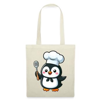 Cute Penguin Chef Cartoon Comic Design - Tote Bag - red - Front