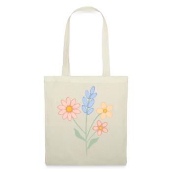 Bouquet pastel – Design printanier - Sac en tissu - rouge - Devant