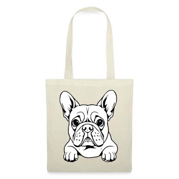 Bouledogue blanc - Sac en tissu - rouge - Devant