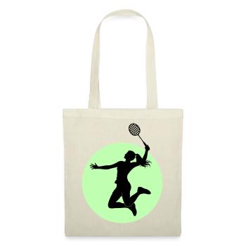 Badminton Spielerin Silhouette – Smash Power - Stoffbeutel - Rot - Vorne