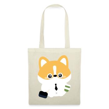 Corgi in Tie with Coffee Cup - Tote Bag - red - Front
