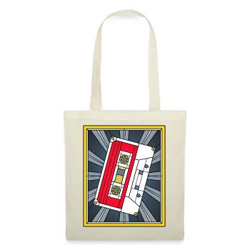 Stained Glass Cassette Tape Illustration - Tote Bag - red - Front