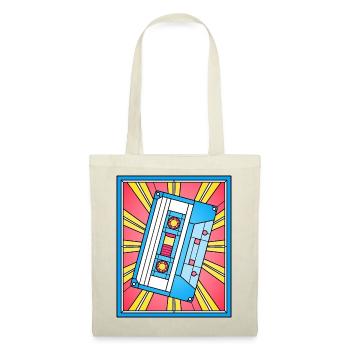 Stained Glass Cassette Tape Illustration - Tote Bag - red - Front