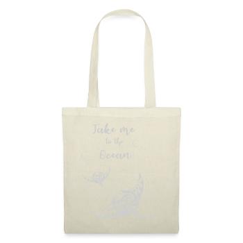 "Take me to the Ocean" Slogan mit zwei Mantas - Stoffbeutel - Rot - Vorne