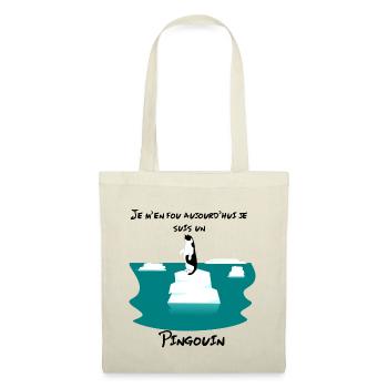Je m'en fou aujourd'hui je suis un pingouin ! - Sac en tissu - rouge - Devant