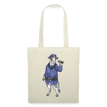 Cow Policeman Flashlight Police - Tote Bag - red - Front
