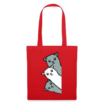 3 Alpagas Lamas Regardant Curieux Têtes D’animaux Joie - Sac en tissu - rouge - Devant