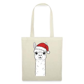 Christmas Alpaca with Hat - Tote Bag - red - Front