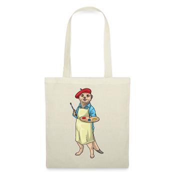 Meerkat Painter Brush Painting - Tote Bag - red - Front