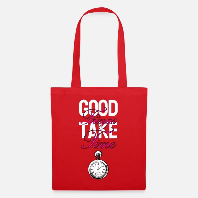 Good things take time - Tote Bag - red