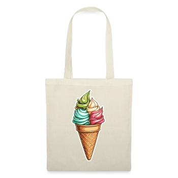 Motif de cornet de glace en spirale coloré - Sac en tissu - rouge - Devant