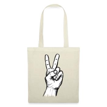 Victory hand sign on white – illustration - Tote Bag - red - Front