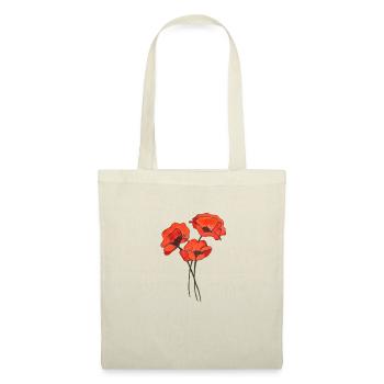 Trio de coquelicots - Sac en tissu - rouge - Devant