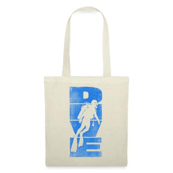 Deep Sea Diver Blue Silhouette - Tote Bag - red - Front