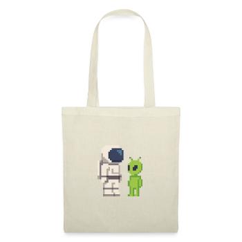 Pixel Astronaut rencontre Alien - Sac en tissu - rouge - Devant
