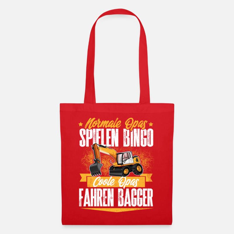 Baggerfahrer Opa - Stoffbeutel - Rot