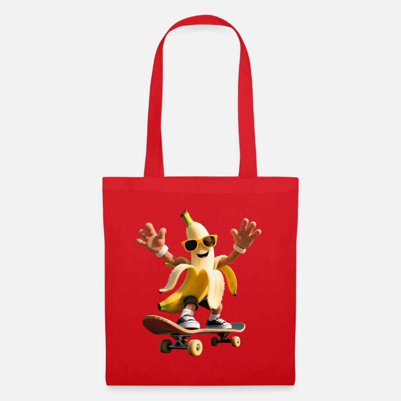 Coole Skateboard-Banane - Stoffbeutel - Rot