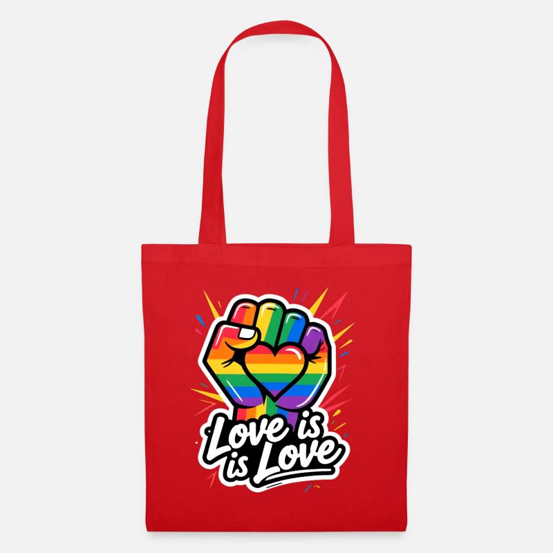 Love Is Love – Bunte Pride Power Faust - Stoffbeutel - Rot
