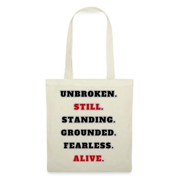 Unbroken Still Standing – Starkes Statement Quote  - Stoffbeutel - Rot - Vorne