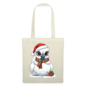 Poulet de soie drôle - Chapeau de Père Noël et... - Sac en tissu - rouge - Devant