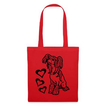 chinesecrestedhairless03 - Sac en tissu - rouge - Devant