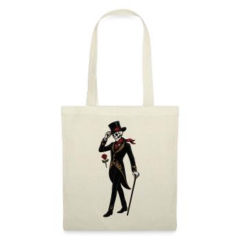 Skeleton dandy with rose in vintage style - Tote Bag - red - Front