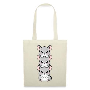 Süße Chinchilla Kawaii Cartoon Cozy Vibes - Stoffbeutel - Rot - Vorne