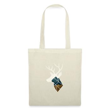 Geometric Deer with Mountain Motif - Tote Bag - red - Front