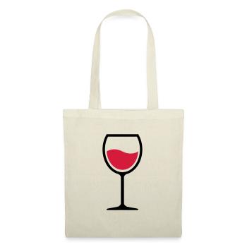 03 Glas Wein Vino Tinto - Stoffbeutel - Rot - Vorne