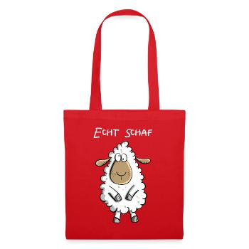 Echt Schaf I Cooles Schäfchen Comic Geschenk Fun - Stoffbeutel - Rot - Vorne