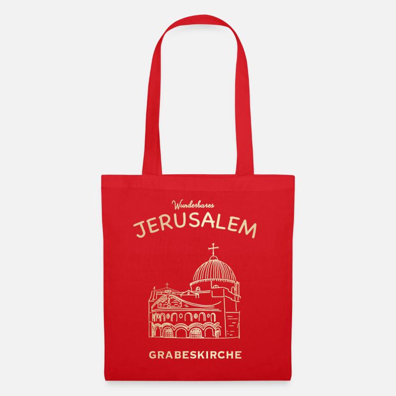 Wunderbares Jerusalem, Kirche vom Heiligen Grab - Stoffbeutel - Rot