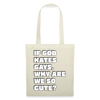 If God hates  gays, why are we so cute - Tote Bag - red - Front
