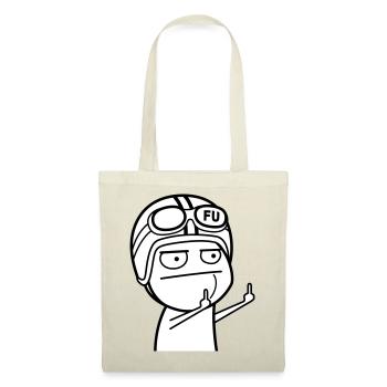 Mème avec casque de cyclomoteur (les couleurs peuvent être modifiées) - Sac en tissu - rouge - Devant