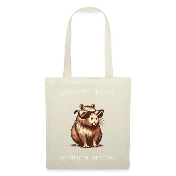 Capybara Keep Cool Be Capy – Art minimaliste - Sac en tissu - rouge - Devant