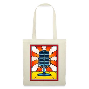 Stained Glass Vintage Microphone - Tote Bag - red - Front
