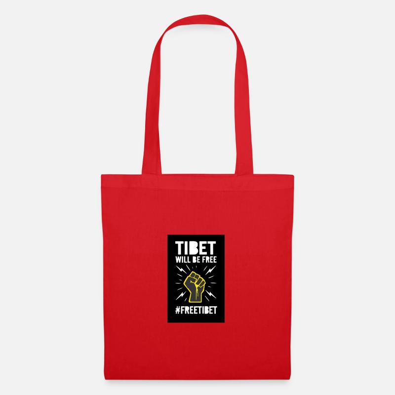 Tibet wird frei sein. Protest-Design. - Stoffbeutel - Rot