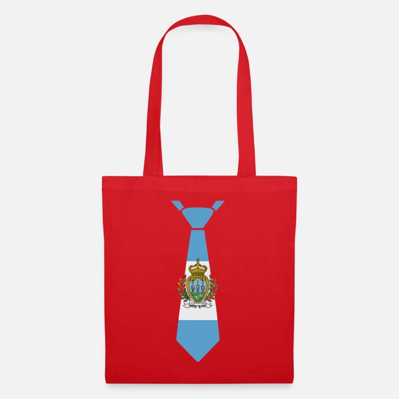 Cravate de Saint-Marin – Conception du drapeau - Sac en tissu - rouge