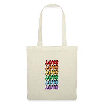 Liebe 6 Regenbogenfarben Gay Pride - Stoffbeutel - Rot - Vorne
