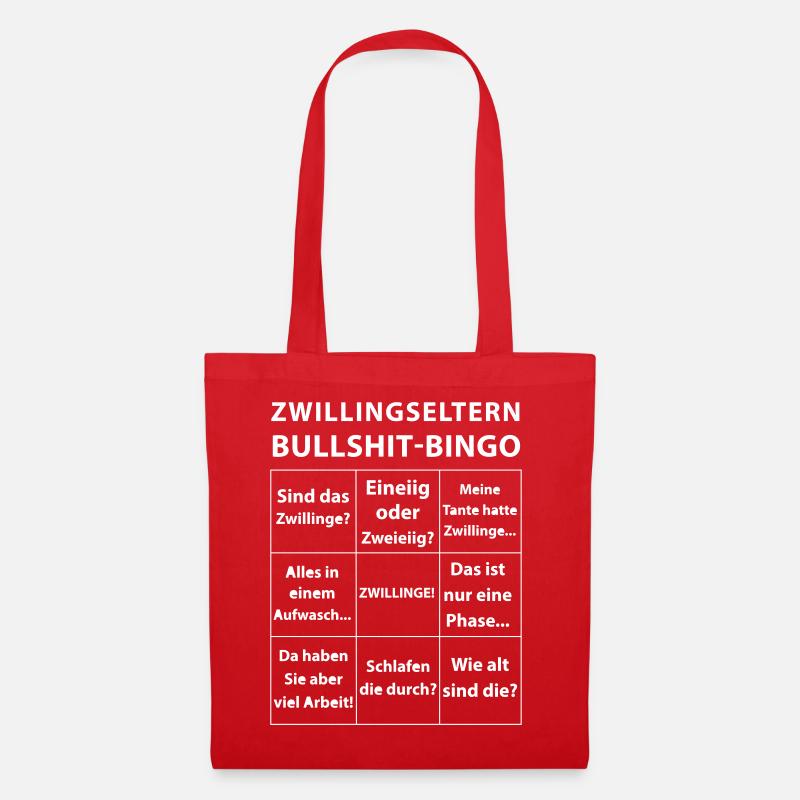 Zwillingseltern Bullshit-Bingo - Stoffbeutel - Rot