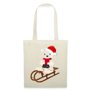 enchanting polar bear while sledging - Tote Bag - red - Front