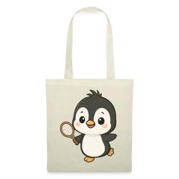 Cute Penguin Tennis Player Cartoon Chibi Sport - Tote Bag - red - Front